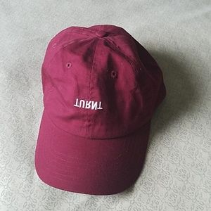 "Turnt" burgundy red hat
